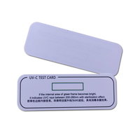 Carte de test de lumière UVC avec bande d'intensité UV sensible à la lumière UVA/UVB/UVC