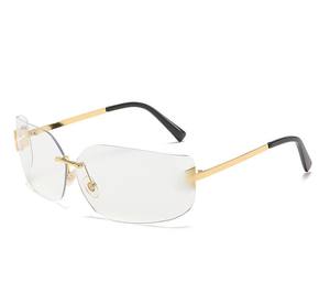 Nouvelles lunettes <span class=keywords><strong>de</strong></span> soleil <span class=keywords><strong>de</strong></span> luxe dégradées Y2K 2025 pour unisexe, monture carrée monobloc en alliage sans cerclage, lunettes <span class=keywords><strong>de</strong></span> soleil uniques pour femme en métal et PC - Product Image 3