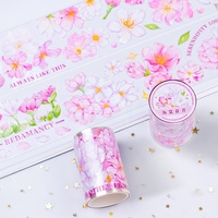 Ruban décoratif 3D personnalisé haut de gamme pour journal, motif floral, ruban PET brillant 3D en relief