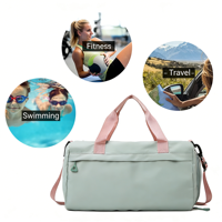 Sac de sport imperméable à prix d'usine, logo personnalisé, grande capacité, sac de voyage cosmétique, livraison rapide, sac de fitness léger et pliable