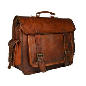 Sac pour ordinateur portable en cuir marron pour hommes et femmes, qualité supérieure, personnalisable, fait main - Product Image 4