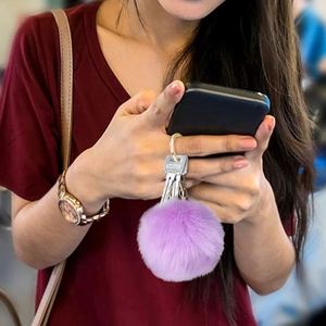 Fox Fur Ball Pompom Cherry Gold <b>Key</b> Chain Keyring Women Bag Charms Heart <b>Purse</b> Tote Wallet Handbag Car <b>Key</b> Ring Accessory - Product Image 5