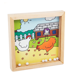 Amazon Offre Spéciale dessin animé poulet et d'oeufs équilibre <span class=keywords><strong>paume</strong></span> balle enfants jouets de puzzle en bois de haute Qualité <span class=keywords><strong>jeu</strong></span> - Product Image 1