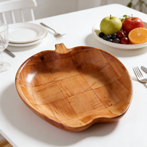 Tazón para Ensalada de Madera de Acacia Pulida, Ecológico, de Primera Calidad, Apto para Alimentos, Hecho a Mano, para Uso Familiar - Product Image 1