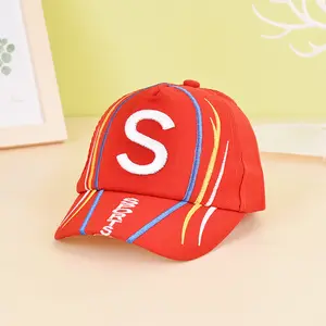 Stickerei Buchstabe S Kinder Baseball Cap Candy Farbe Sommer Baby Jungen Mädchen Sonnenblende Kappen Verstellbare Kinder Strand hut