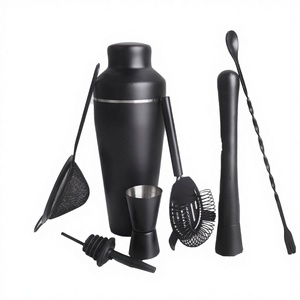 <b>Bar</b> Set Mixology Bartender Kit Matte Black 201 Stainless Steel <b>Bar</b> <b>Tool</b> Cocktail Shaker Great Gift for Bartender - Product Image 2