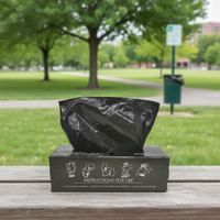 Sacs à déjections pour animaux de compagnie personnalisés avec logo OEM, 200 unités, en plastique PCR noir TC recyclé GRS, sacs commerciaux pour station de collecte des déjections canines