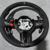Volant de voiture en fibre de carbone et daim M Sport pour BMW 328i F30 F36 F33 F10 F15 F36 F20 F06 M340i Z4 2016 320i F80 X5 X7