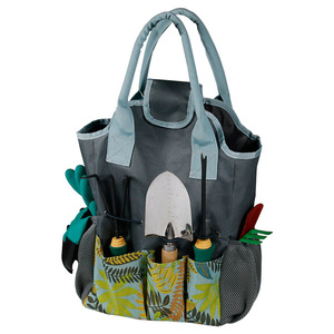 Garden <b>Tool</b> Bag Grey Color-blocked KLM Garden Kit 5-9 Pockets <b>Top</b> Handle Portable <b>Tool</b> Holder - Product Image 2