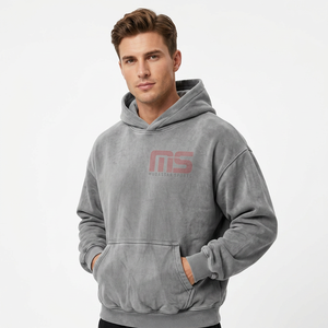 Sudadera con Capucha Gris para Hombre Mudassar Sports, Corte Regular, Estilo Casual Urbano con Bolsillo Delantero y Diseño Estampado - Product Image 1