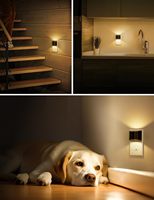 ZHILAI Mini Lampe de Nuit LED Moderne 1W Blanc Chaud à Capteur, Intensité Réglable, à Brancher pour Chambre et Salle de Bain