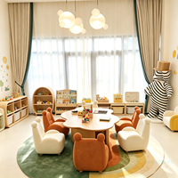 Table en forme de nuage pour enfants Chiquitos avec canapé en forme d'ours en peluche pour l'école, la maternelle et la garderie, table de lecture ou de jeu