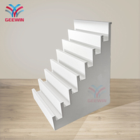 Support d'exposition pour produits en acier et pierre de 3 cm, escalier de 5 cm, présentoir sur pied en quartz et métal
