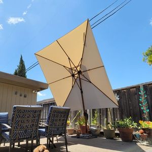 3*4m Solar Light Heavy Lamp Bead Umbrella <strong>Parasol</strong> for Outdoor Cafe Shop Restaurants and Hotels Round Square <strong>Rectangular</strong> Design - Product Image 4