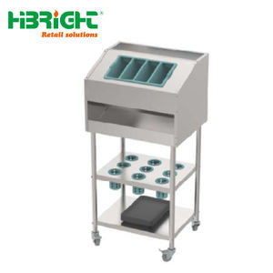 Chariot de restauration en acier inoxydable avec chariot à plat de cuisine commerciale à roues pour un service alimentaire efficace - Product Image 4