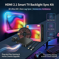 Kit de synchronisation de rétroéclairage TV Tuya WiFi HDMI2.1, bande lumineuse LED RGBIC, lumière ambiante, application Smart Life, commande vocale pour jeux et home cinéma