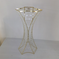 Hochzeits-Tischdekoration Blumenständer, Geometrisch, Gold Metall, 80cm Hoch, Kristallständer