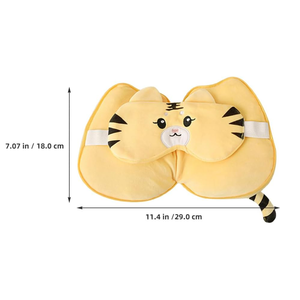 어린이 매력적인 귀여운 만화 자수 동물 호랑이 2 in 1 목 베개 눈 마스크 비행기 기차 수면 도매 여행 베개 - Product Image 2