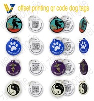 Personal isierte benutzer definierte Logo umwelt freundliche Eisen ID QR-Code Haustier Tag mit Bowknot Dekoration und niedlichen Tier muster für Hunde