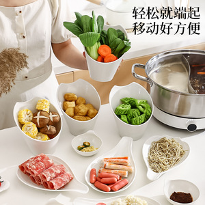 Hot Pot Side Dish <b>Tray</b> Set <b>Plastic</b> Food Preparation With Handle Non Melamine For Kitchen Serving - Product Image 1