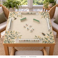 Alas Mahjong Karet Yugaland Peredam Kebisingan Anti Selip Tanpa Bau Dapat Dicuci Ukuran 31.5 Inci 3mm untuk Ruang Permainan dan Pesta