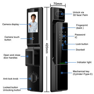 <span class=keywords><strong>Serratura</strong></span> Intelligente per Esterni Impermeabile con Fotocamera, <span class=keywords><strong>Sicurezza</strong></span> Tuya WiFi, Riconoscimento Facciale 3D, Impronta Digitale e Digitale - Product Image 6