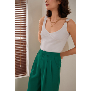 RWS Popular 100% Lana Merino Minimalista Moda Ocio Personalizado Venta al por mayor Tops Camisola Camiseta sin mangas Mujer - Product Image 5