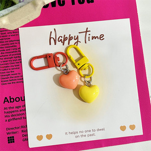 Macaron Glossy <b>Heart</b> Metal Lobster Clasp Keychain Candy Color Solid Love <b>Heart</b> Bag Pendant Y2k <b>Sweet</b> Style Mini Backpack Charm - Product Image 6
