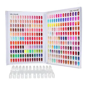 Plastic Nail Polish Color Shade Card Sample Nail Color Chart Display Book with Replacement Nail Gel Color Card