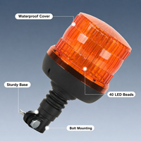 Luz Estroboscópica Giratoria Azul Verde Ámbar, Baliza LED de Advertencia de Emergencia, Lámpara de Techo, Base de Montaje Flexible