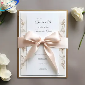 Modern Flexible Glass Wedding Invitations Mariage Gold Foil Acrylic Wedding Invitation