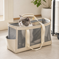 Sac de transport pliable personnalisable en PVC pour animaux de compagnie |   Respirant et sans odeur |   Fenêtre transparente |   Sac à main élégant pour chiens et chats pour l'été