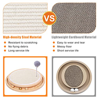 Jouet grattoir pour chat en bois de qualité supérieure avec balles interactives et tapis à gratter en sisal, centre d'activités durable pour animaux de compagnie