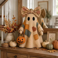 Cadılar bayramı Noel Bezi Vintage Patchwork Hayalet Süs Işıkları Kabak Fener Dekorasyon Pastoral tarzı Ev Dekor Sevimli