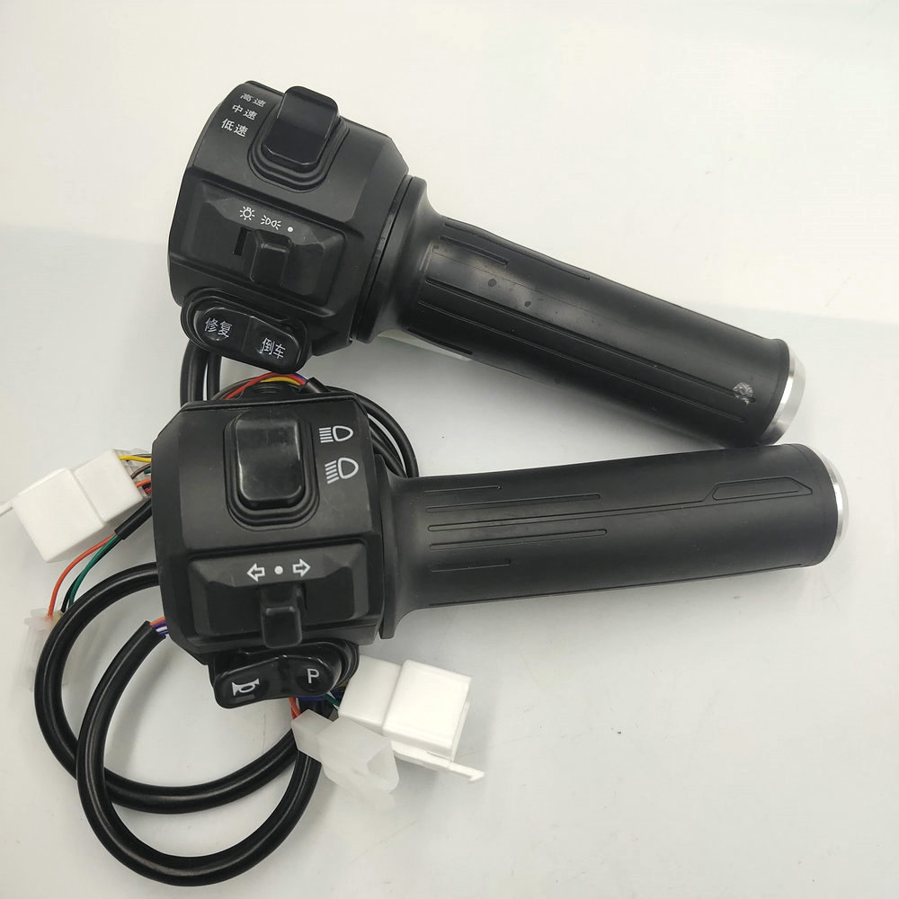 Дроссельная заслонка для электрического велосипеда + Встроенный выключатель света ручка управления скоростью многофункциональная поворотная ручка в сборе Запчасти для скутера