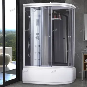 Corner Sliding Door Bathroom Massage Computerized Multifunction Glass Steam Shower Room Shower Cabin