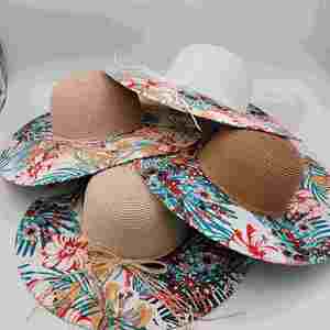 Women Paper Floppy Beach <b>Straw</b> <b>Hat</b> With Print Logo Bowknot Summer Sun <b>Hat</b> Foldable 2024 <b>Straw</b> <b>Hat</b> - Product Image 3