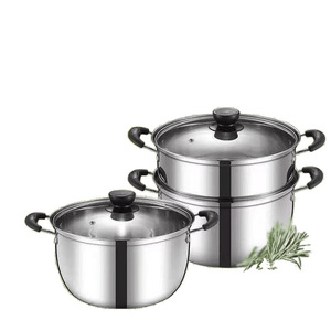 Casserole vapeur en acier inoxydable 304 avec couvercle et poignées pour cuisiner des aliments dans la cuisine - Product Image 5