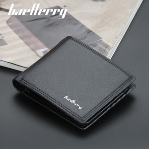 กระเป๋าสตางค์ผู้ชายแบบพับสามทบแนวนอนของแบรนด์ Baelerry ทำจากหนังนุ่ม ความจุขนาดใหญ่ สไตล์ธุรกิจทันสมัย ช่องใส่บัตร ดีไซน์เรียบหรู สีพื้น - Product Image 3