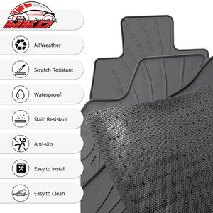 Alfombrillas de látex para coche Honda Civic 2016-2021, alfombras grises para todo tipo de clima, 5 piezas, estilo IKON, impermeables - Product Image 4