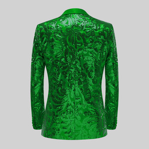 <span class=keywords><strong>Giacca</strong></span> da <span class=keywords><strong>Uomo</strong></span> Giovanile in <span class=keywords><strong>Paillettes</strong></span> Verdi a Tinta Unita, <span class=keywords><strong>Giacca</strong></span> Casual alla Moda con Maniche Lunghe e Revers a Scialle - Product Image 4