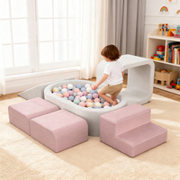 Ensemble de jeu en mousse souple pour enfants avec piscine à balles, escaliers d'escalade pour tout-petits, toboggan, tunnel, équipement de jeu sensoriel intérieur