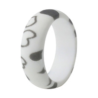 Bague en silicone à motif cœur, style européen et américain, largeur 57 mm, rose, bijoux