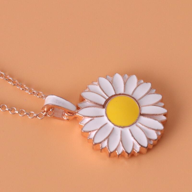 Honbay Enamel Alloy Daisy Flower Necklace & Bracelet Set For Women - Small, Metal, No Gemstone - View #4