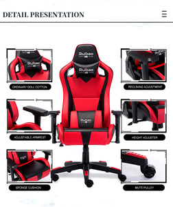 <span class=keywords><strong>Chaise</strong></span> <span class=keywords><strong>de</strong></span> <span class=keywords><strong>Gaming</strong></span> Rouge Moderne 4D en Cuir <span class=keywords><strong>de</strong></span> Haute Qualité avec Vérin à Gaz à 3 Positions – Prix Usine, Vente Flash - Product Image 4