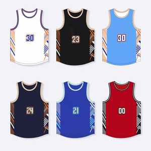 Ensemble d'uniformes de basketball personnalisés avec logo imprimé, grande taille, antibactériens, maillot de basketball vierge de haute qualité pour hommes, séchage rapide, en mesh - Product Image 1