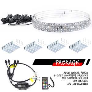 Dream Chasing RGB Color 4PCS 12'' 14'' 15.5'' 17'' Taille de roue Lumière de roue de voiture Camion ATV UTV Kits de lumière de roue LED universels - Product Image 6