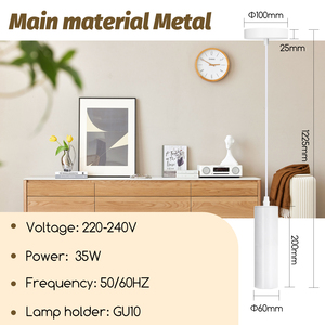 Aigostar moderno bianco 20cm cilindro luce a sospensione GU10 lampada a soffitto in metallo tubo lampadario e luci a sospensione - Product Image 2