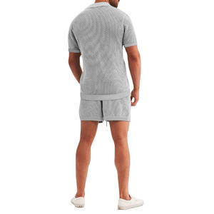 S Rt Sleeves and S Rts Set for Men Summer Llow Knitted Leisure S Rt Sleeve Men's <strong>T</strong>-<strong>shirt</strong> and S Rts 2Pcs Men's Sets - Product Image 2