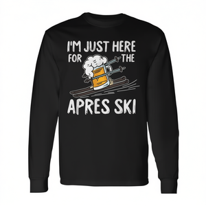 T-shirt à manches longues Apres Ski, design graphique ski et bière, textile doux - Product Image 2